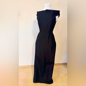 🇨🇦 Catherine Regehr 100% Silk Black Gown Formal Dress Size S Made In Canada